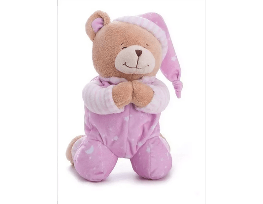 Pelúcia Ursinho Que Reza Rosa Buba