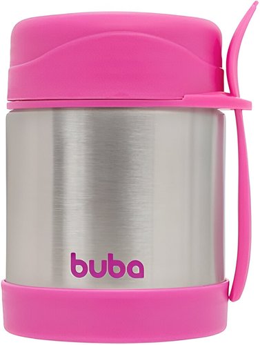 Pote Térmico C/Talher Inox Rosa Buba