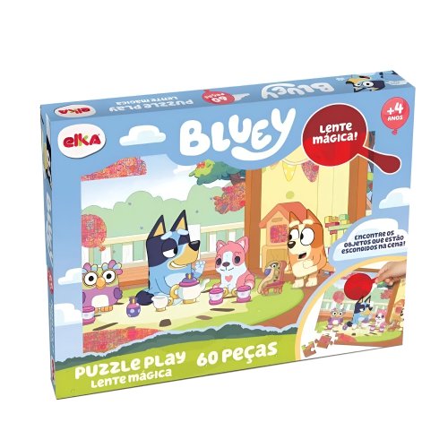 Quebra Cabeça Bluey Com Lente Mágica 60 Peças Elka