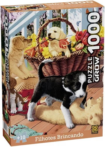 Quebra-Cabeça Filhotes Brincando 1000 Peças Grow