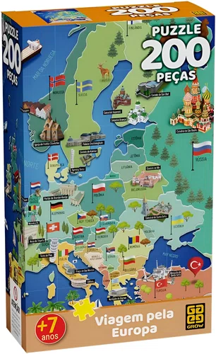 Quebra-Cabeça Viagem Pela Europa 200 Peças Grow