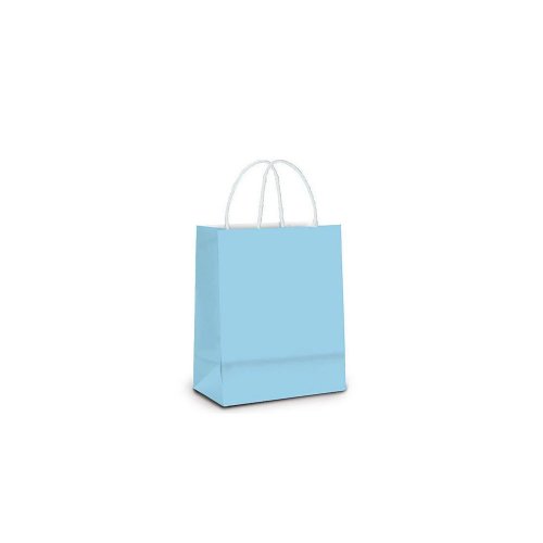 Sacola De Papel Azul Clara 14x08x16cm C/10 Unidades