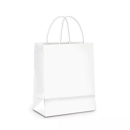 Sacola De Papel Branca 18x09x24cm C/10 Unidades