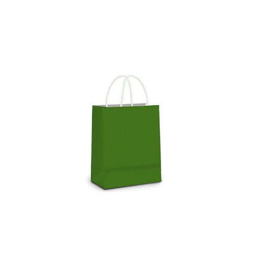 Sacola De Papel Verde Bandeira 14x08x16cm C/10 Unidades