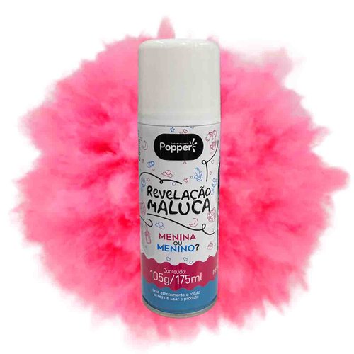 Spray Serpentina Revelação Maluca Rosa Popper