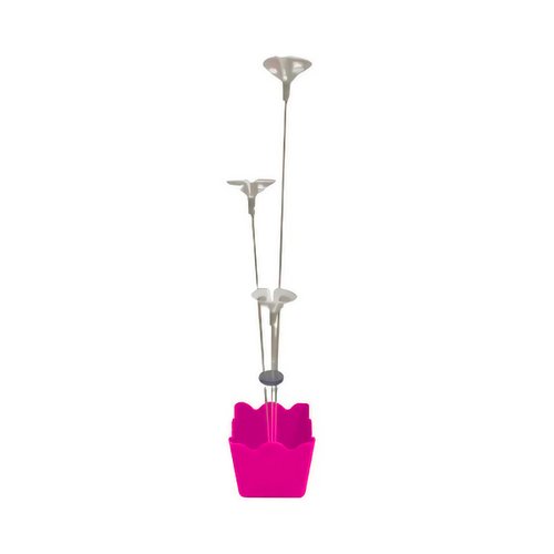 Suporte Para Balões Cachepot Rosa Pink C/3 Hastes