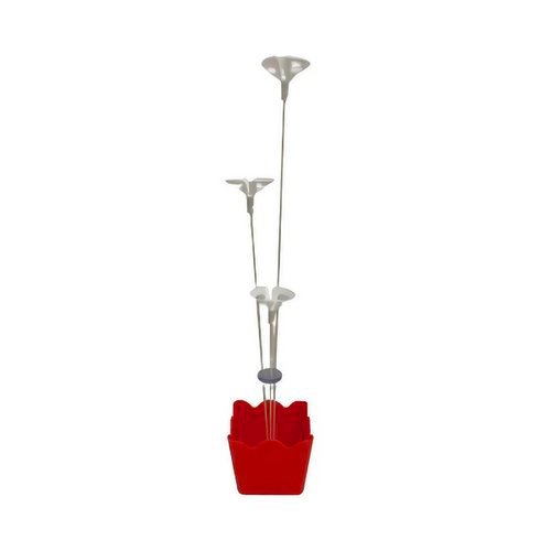 Suporte Para Balões Cachepot Vermelho C/3 Hastes