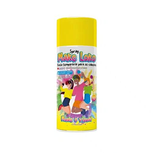 Tinta De Cabelo Make Loko Spray Amarelo 120ml