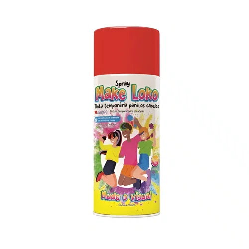 Tinta De Cabelo Make Loko Spray Vermelho 120ml
