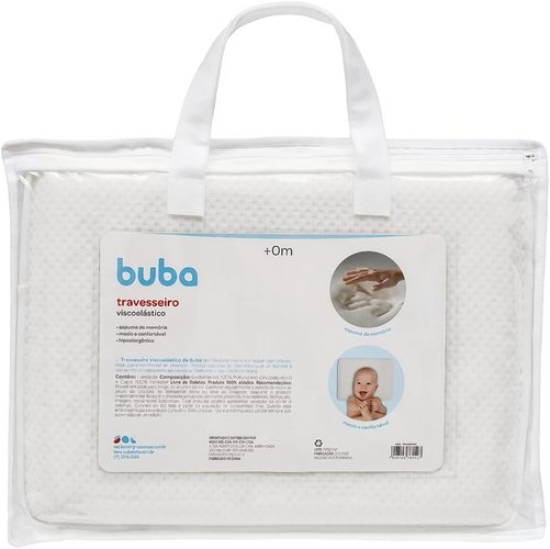 Travesseiro Infantil Viscoelástico Branco Buba