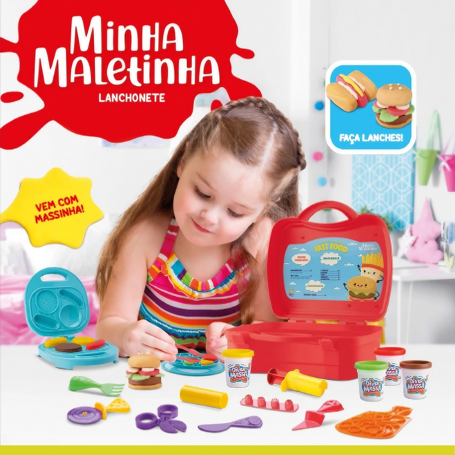 Minha Maletinha Lanchonete Com Massinhas Divertoys Minha Maletinha Lanchonete Com Massinhas Divertoys
