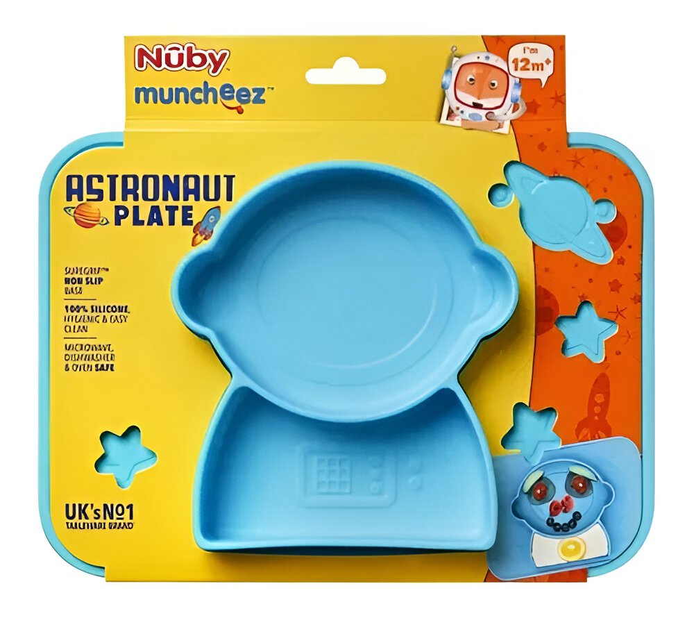 Prato Silicone Azul Infantil Com Divisória E Sucção Nuby Prato Silicone Azul Infantil Com Divisória E Sucção Nuby
