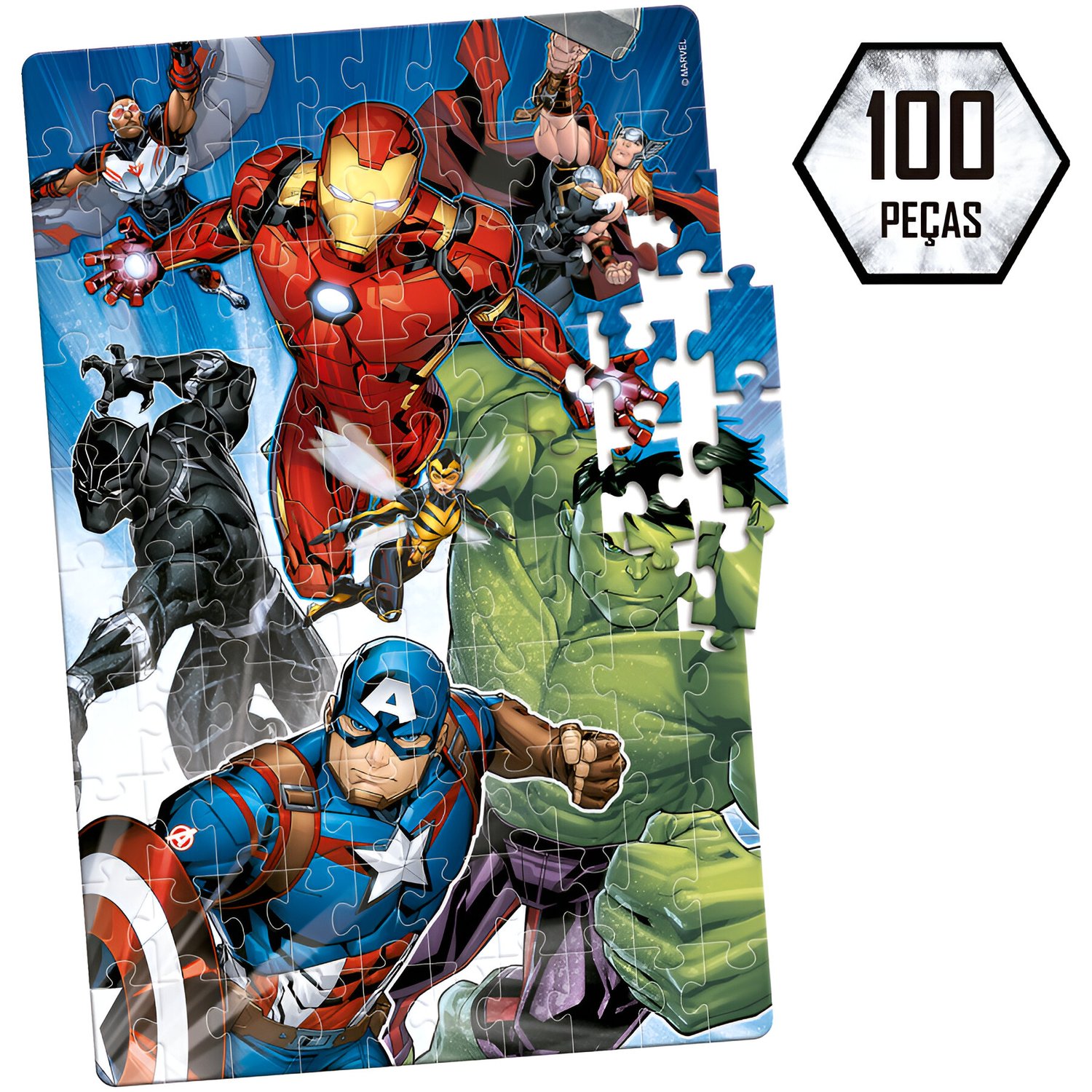 Quebra-Cabeça Vingadores Avengers 100 Peças Toyster Quebra-Cabeça Vingadores Avengers 100 Peças Toyster
