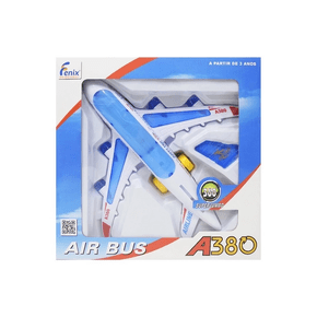 Avião Roda Livre Air Bus A380 com Luzes e Som Fenix