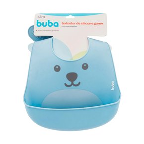 Babador de Silicone com Bolso Gumy Azul Buba