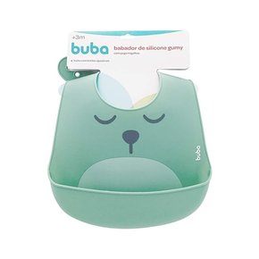 Babador de Silicone com Bolso Gumy Verde Buba