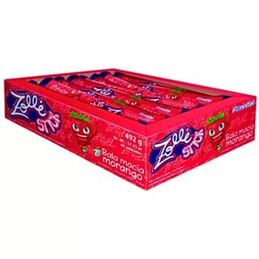 Bala Mastigável Zollé Stick Morango C/40 Unidades 492g Florestal