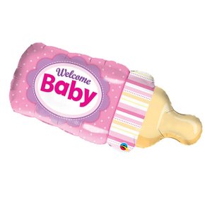 Balão Mamadeira Rosa Welcome Baby 99cm
