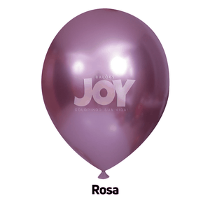 Balões Joy 11" 28cm Rosa Metalizado C/25 Unidades