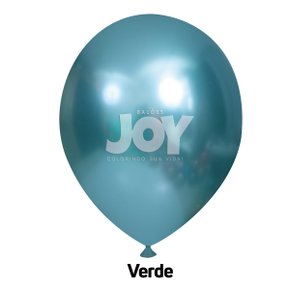 Balões Joy 5" 13cm Verde Metálico C/25 Unidades