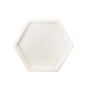 Bandeja Sextavada Pequena Branca 18cm