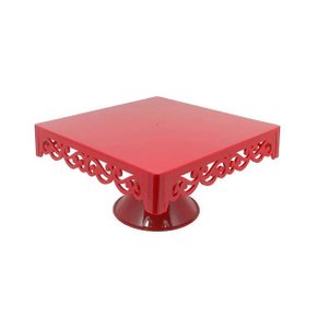 Bandeja Provençal Vermelha Com Base