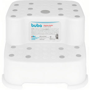 Banquinho Degrau Duplo Branco Antiderrapante Buba