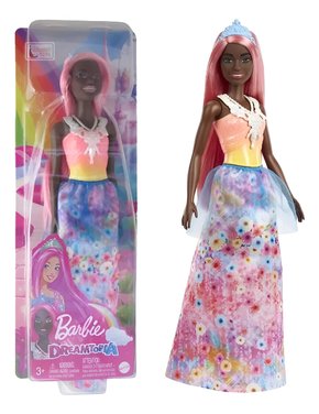 Barbie Dreamtopia Princesa Negra Cabelo Rosa Mattel