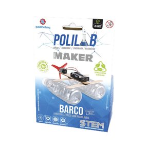 Barco A Motor Elétrico Em Madeira Polilab Maker Polibrinq