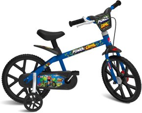 Bicicleta Infantil Aro 14 Power Game Azul e Preto Bandeirante