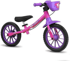 Bicicleta de Equilíbrio Balance Bike Feminina Aro 12