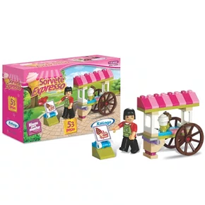 Blocos De Encaixe Sorvete Expresso 53 Peças Xalingo