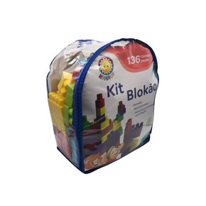 Blocos de Montar Mochila Kit Blockão Azul Kitstar