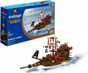 Blocos de Montar Piratas Barco 4 em 1 Xalingo