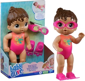 Boneca Baby Alive Bebê Piscina Morena Hasbro