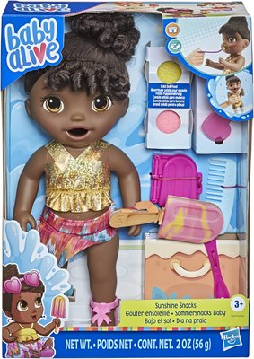 Boneca Baby Alive Dia na Praia Cabelos Pretos Hasbro