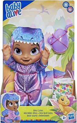 Boneca Baby Alive Dino Cuties Negra Hasbro