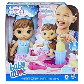 Boneca Baby Alive Sudsy Styling Morena Hasbro