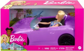Boneca Barbie com Carro Conversível Roxo Mattel