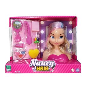 Boneca Busto Maquiagem e Penteados Nancy Hair Super Toys