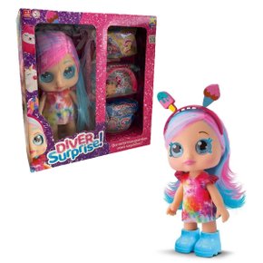 Boneca Diver Surprise Acessórios Cabelo Rosa e Azul Divertoys
