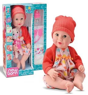 Boneca New Born Unique Collection Laranja Divertoys