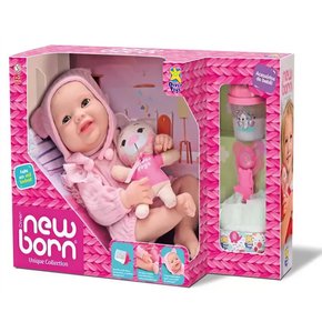 Boneca New Born Unique Collection Rosa Divertoys