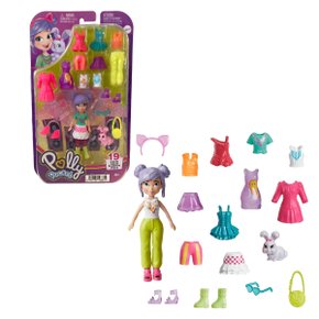 Boneca Polly Pocket Conjunto De Looks Lilás Mattel
