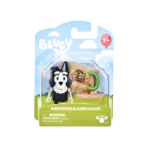 Boneco Colecionável Bluey 6cm Mackenzie e Barquinho