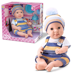 Boneco New Born Brincar de Papinha Divertoys