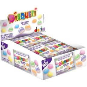 Caixa de Disqueti Chocolate Branco C/24 Unidades 432g Dori