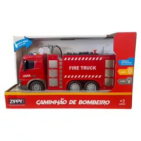 Caminhão Bombeiro 24cm C/Luz e Som Zippy