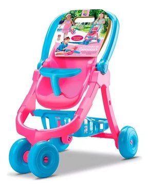 Carrinho de Bonecas Rosa 3 Em 1 Diver Toys