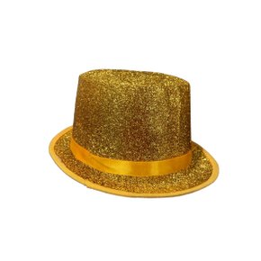 Cartola De Luxo Feltro Brilho Dourada